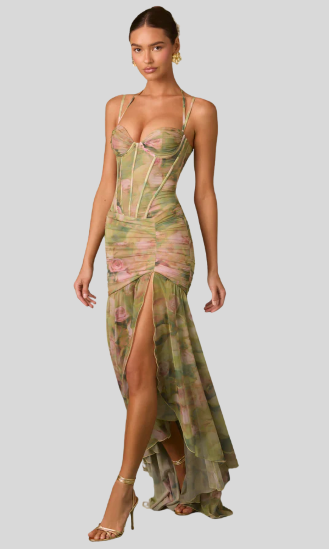 Verelune – Floral draped – Corset maxi dress-15142016647552-Santi Vento Atelier