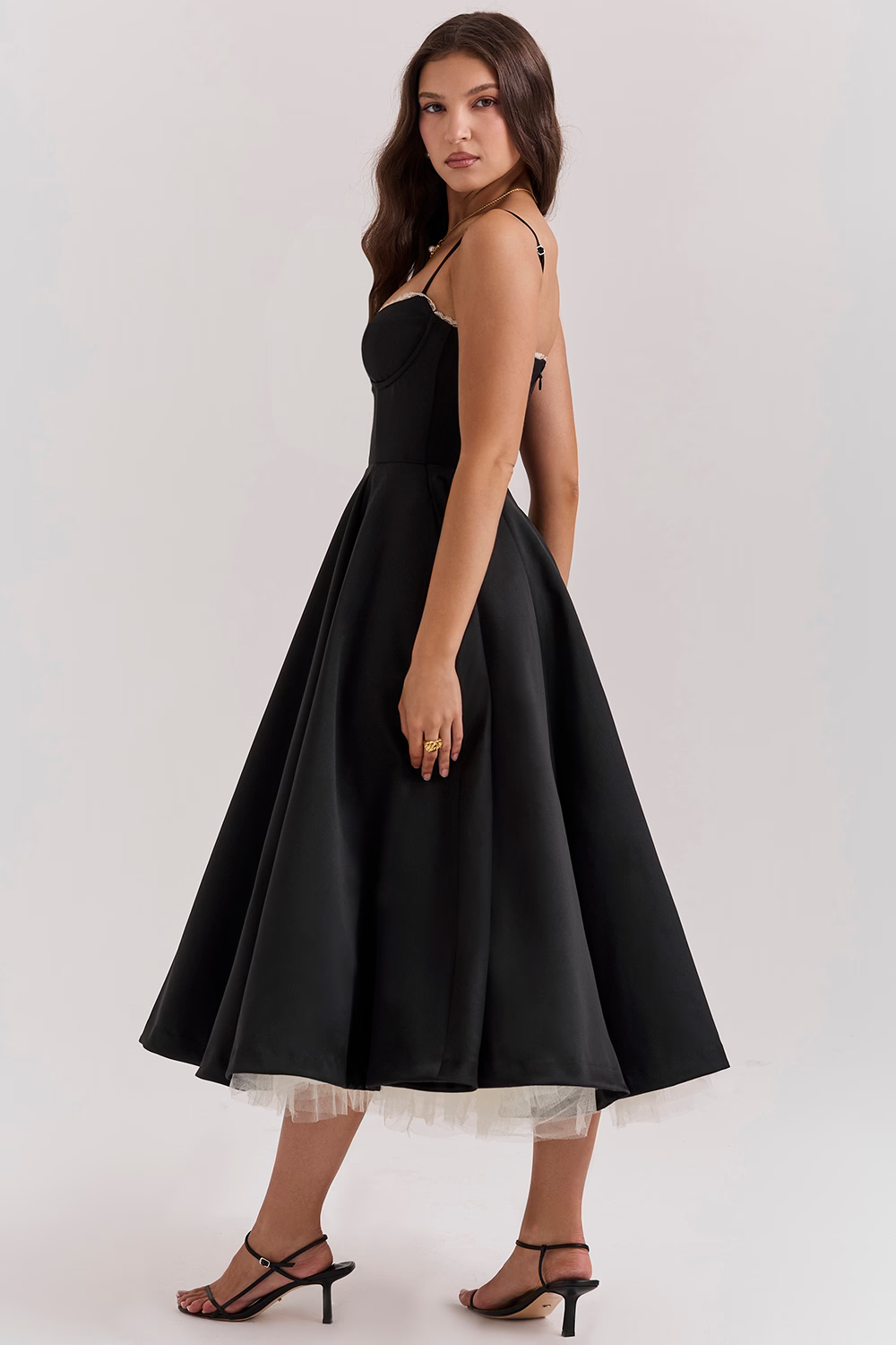 Verdetta – Corset bodice – Midi cocktail dress-15146315153792-Santi Vento Atelier