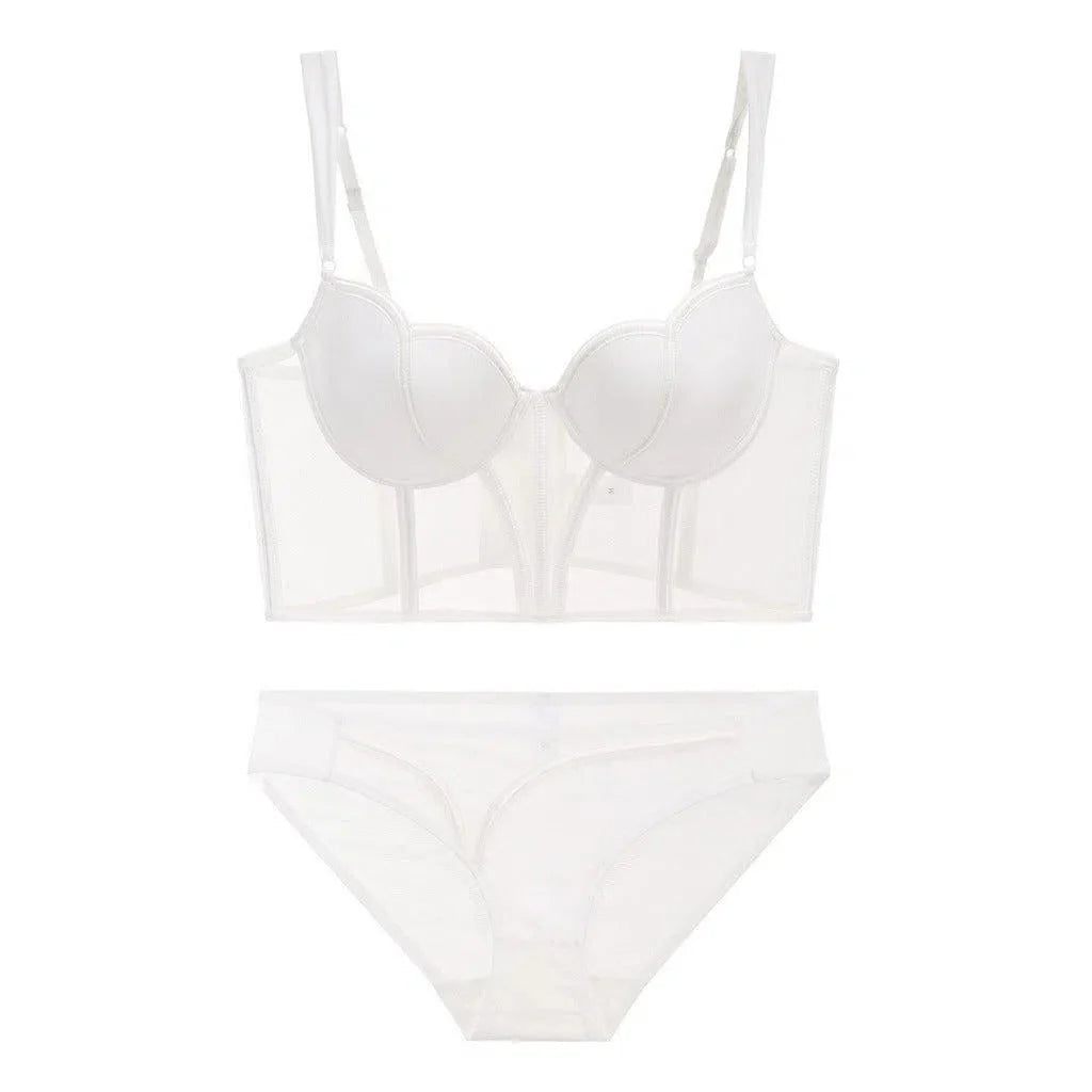 Alida – Sheer bodice – Corset and panty set-15138005123456-Santi Vento Atelier