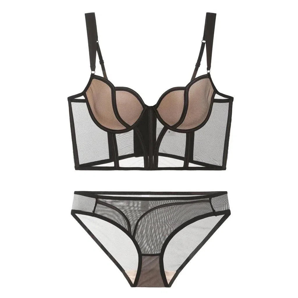 Alida – Sheer bodice – Corset and panty set-15138005123456-Santi Vento Atelier