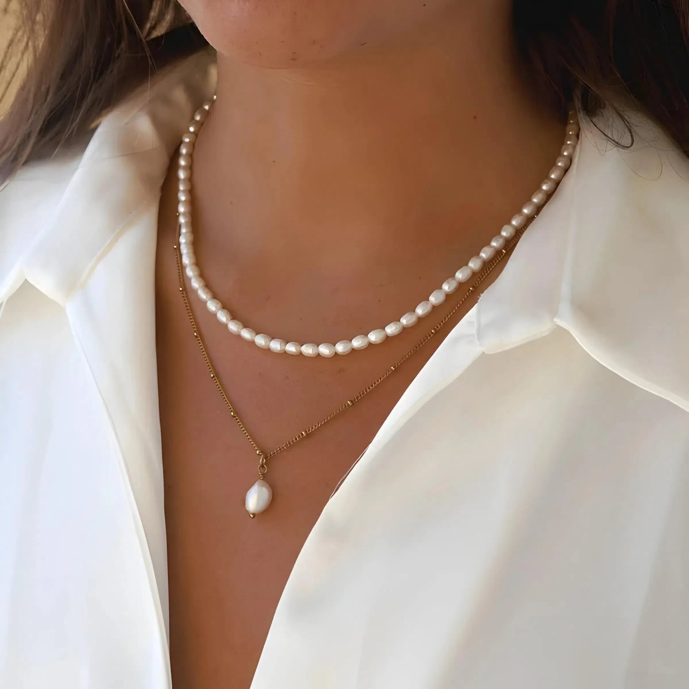 Alohani – Freshwater pearls – Necklace duo-15137989198208-Santi Vento Atelier