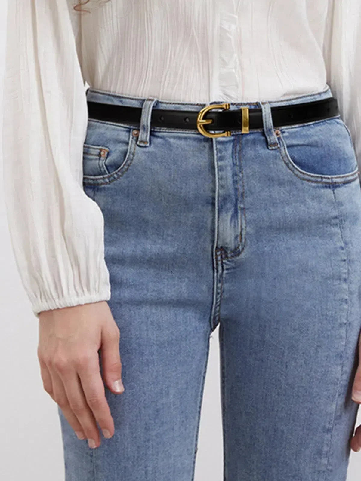 Althea – Minimalist black design – Buckle belt-15137955938688-Santi Vento Atelier