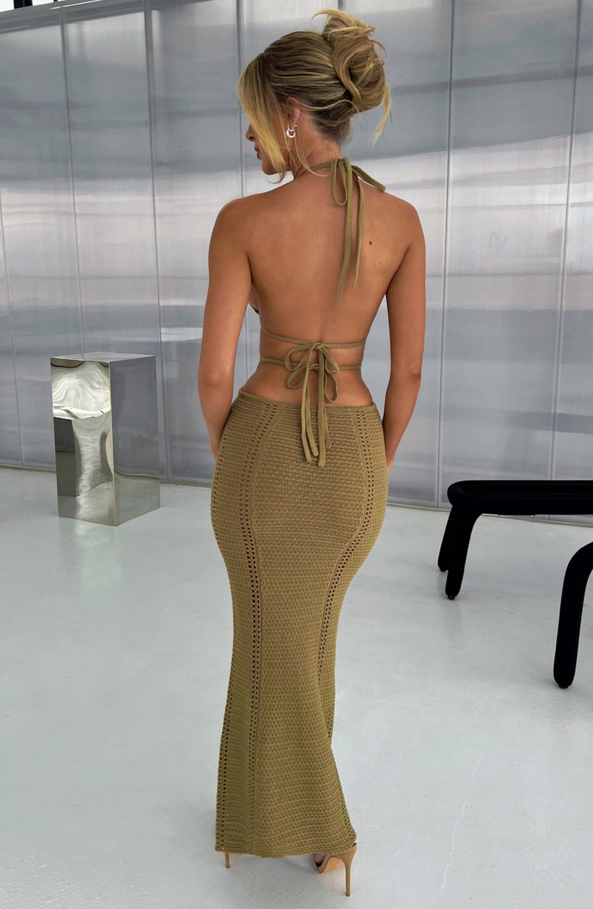 Amarosa – Cutout crochet elegance – Halter maxi dress-15173824512384-Santi Vento Atelier