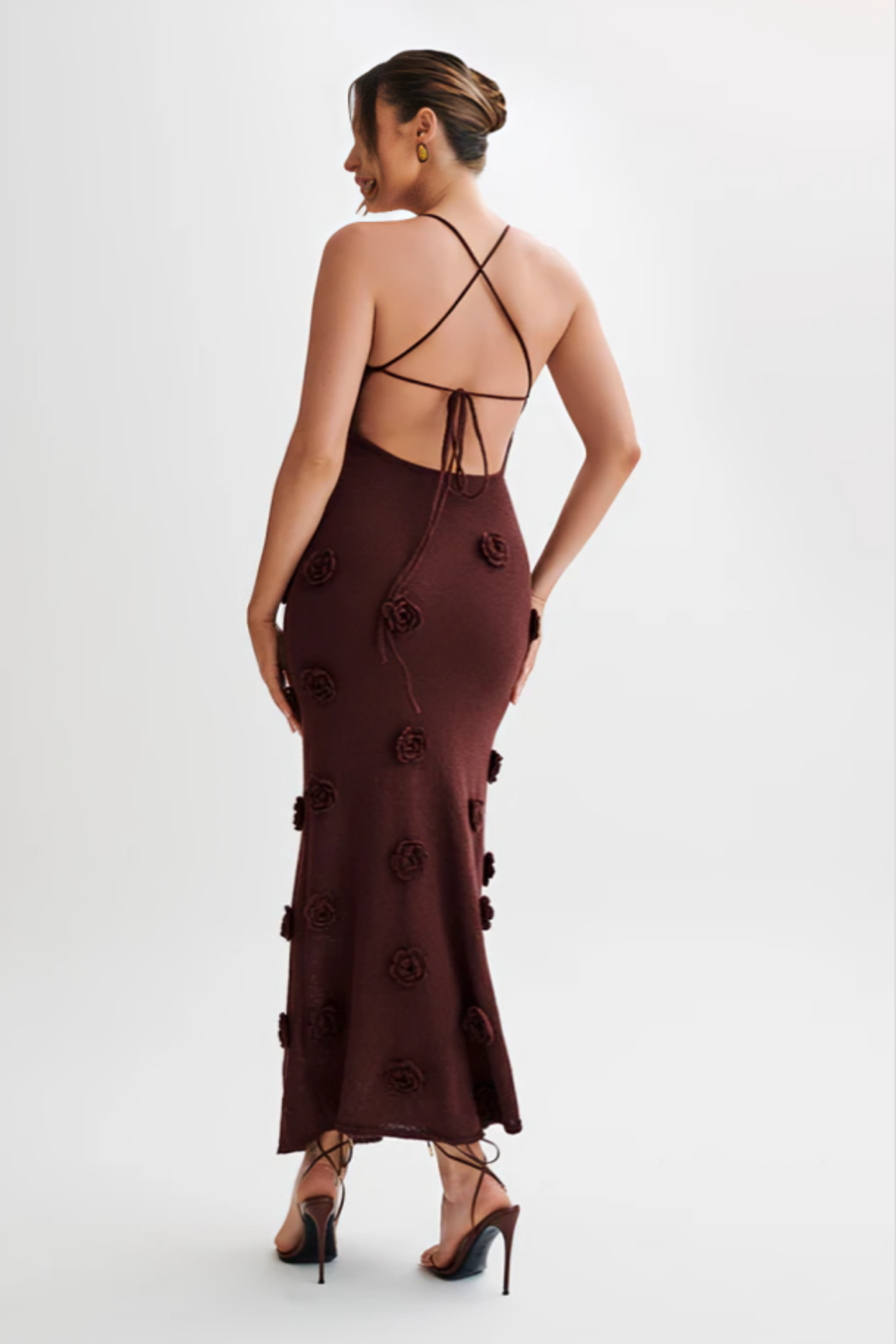 Ambina – Rosette detail – Knitted slip dress-15150994555264-Santi Vento Atelier