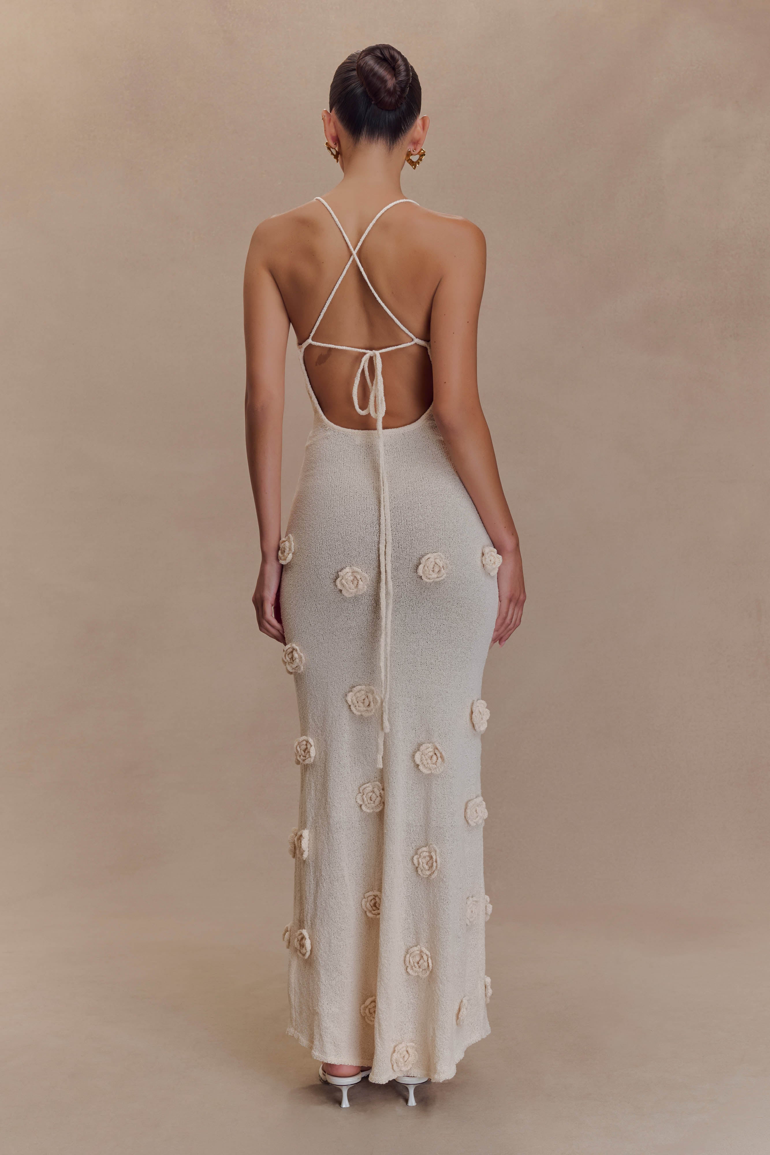 Ambina – Rosette detail – Knitted slip dress-15150994555264-Santi Vento Atelier