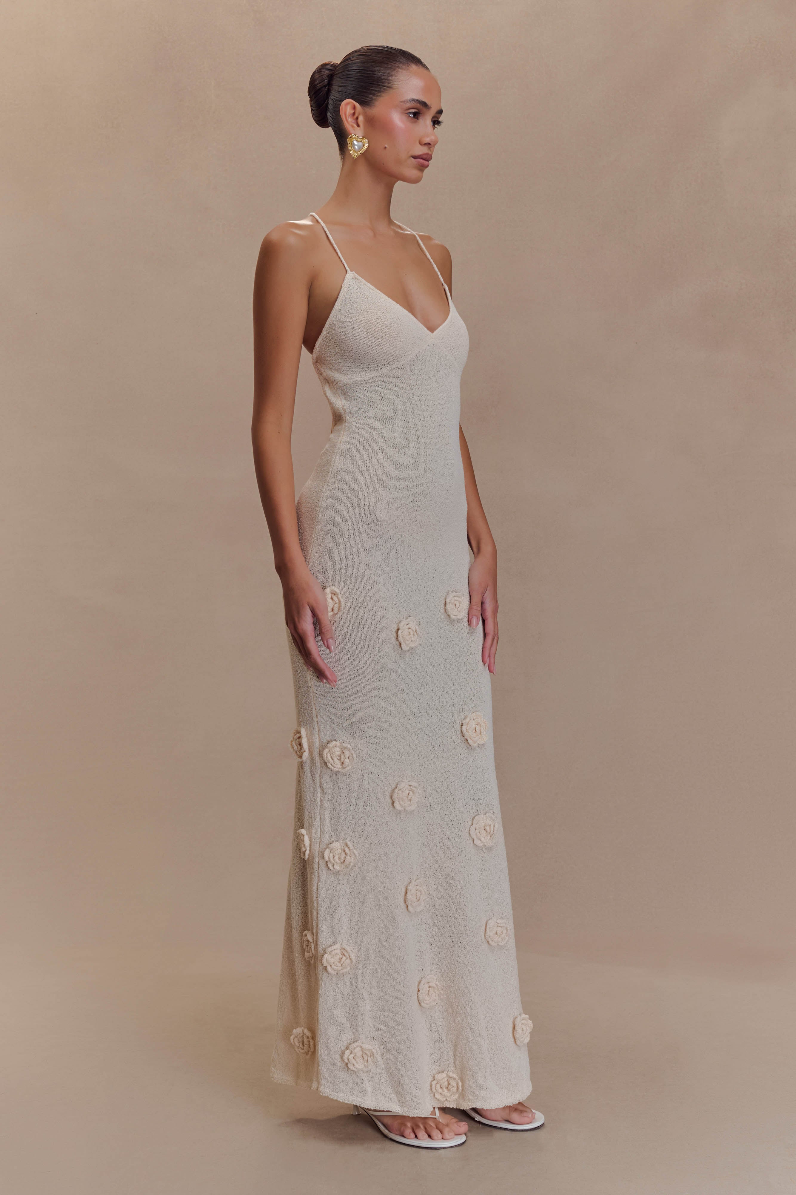 Ambina – Rosette detail – Knitted slip dress-15150994555264-Santi Vento Atelier