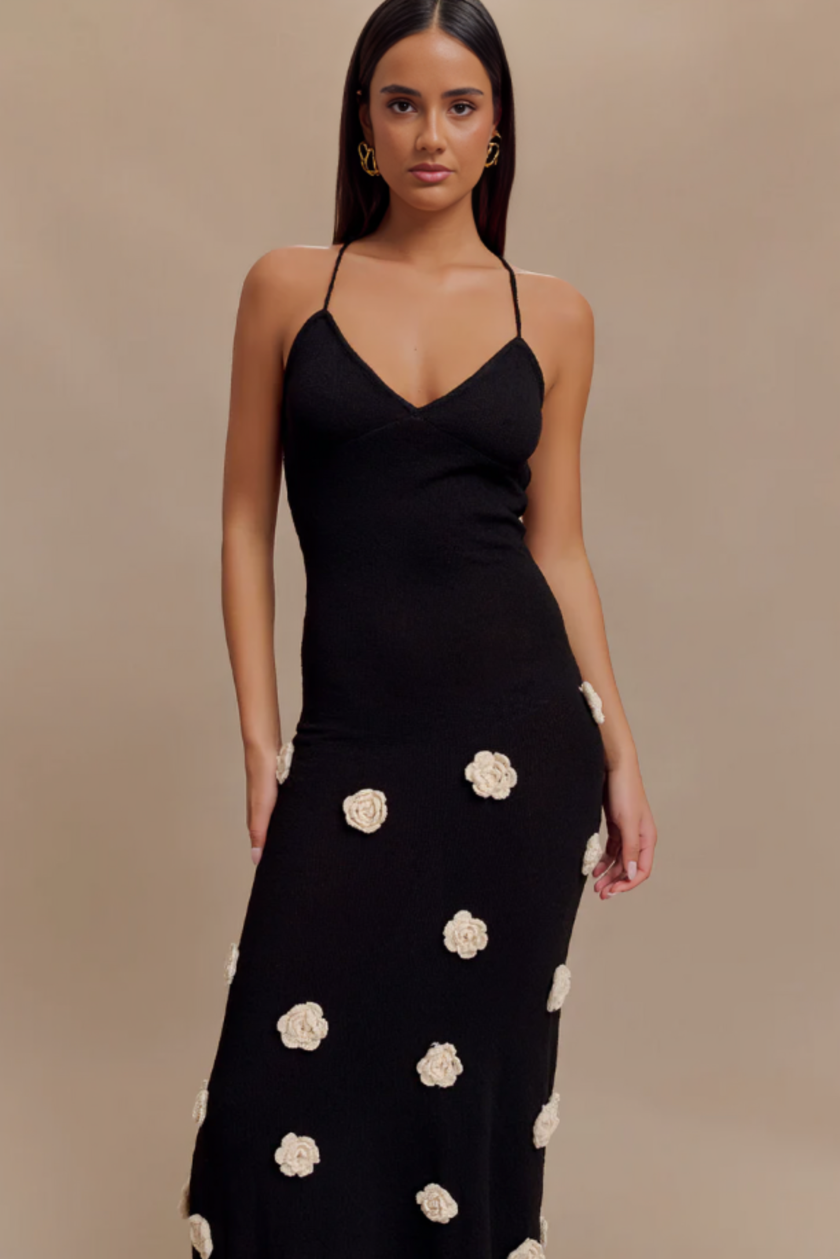 Ambina – Rosette detail – Knitted slip dress-15150994555264-Santi Vento Atelier