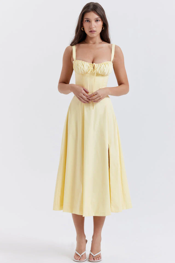 Amelie – Corset bloom – Floral midi dress-15148418236800-Santi Vento Atelier