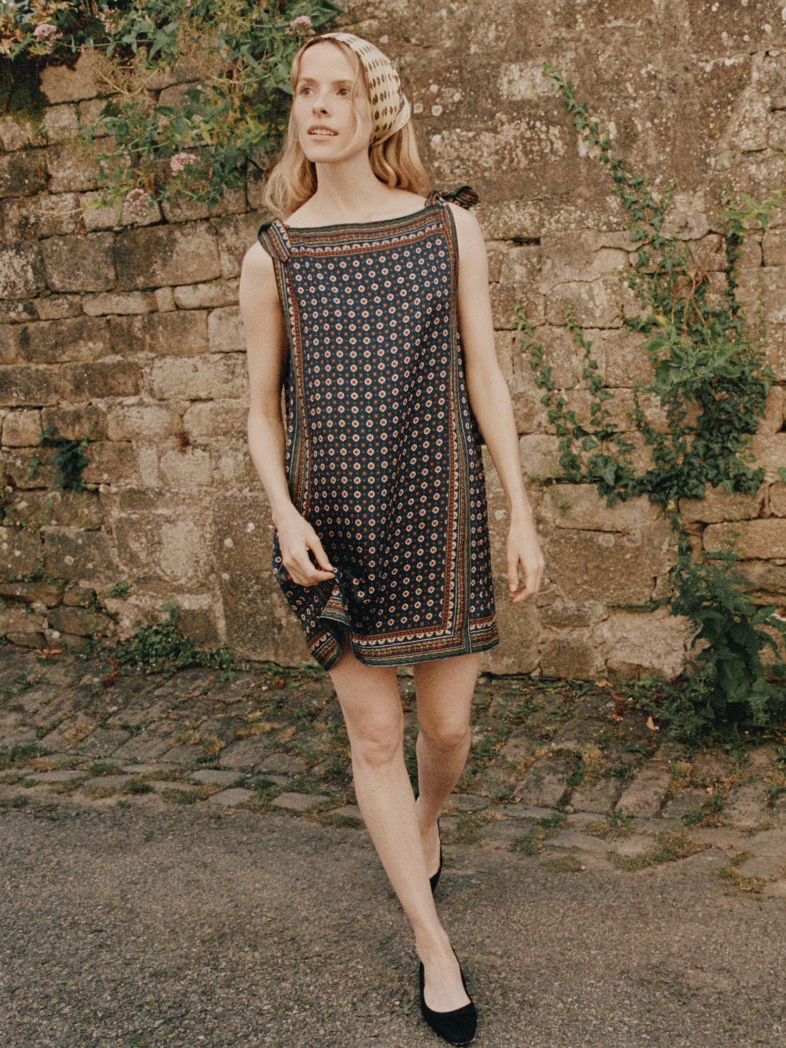 Amelinne – Vintage print – Sleeveless mini dress-15155708035456-Santi Vento Atelier