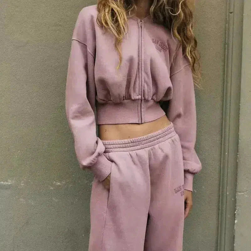 Astrid – Zip-up jacket & jogger pants – San Francisco lounge set-15141242044800-Santi Vento Atelier