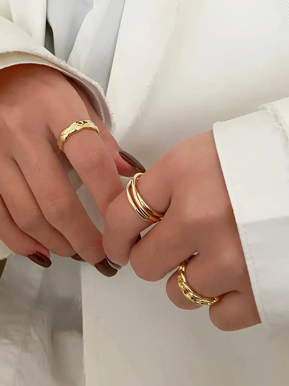 Auriane – Twisted design – Hoop ring trio-15137988280704-Santi Vento Atelier