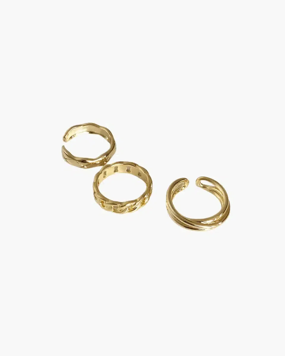 Auriane – Twisted design – Hoop ring trio-15137988280704-Santi Vento Atelier