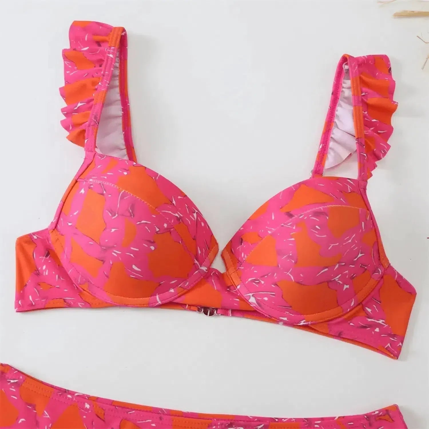 Aurivette Set – Pink – Ruffled bikini and slit skirt-15138008269184-Santi Vento Atelier