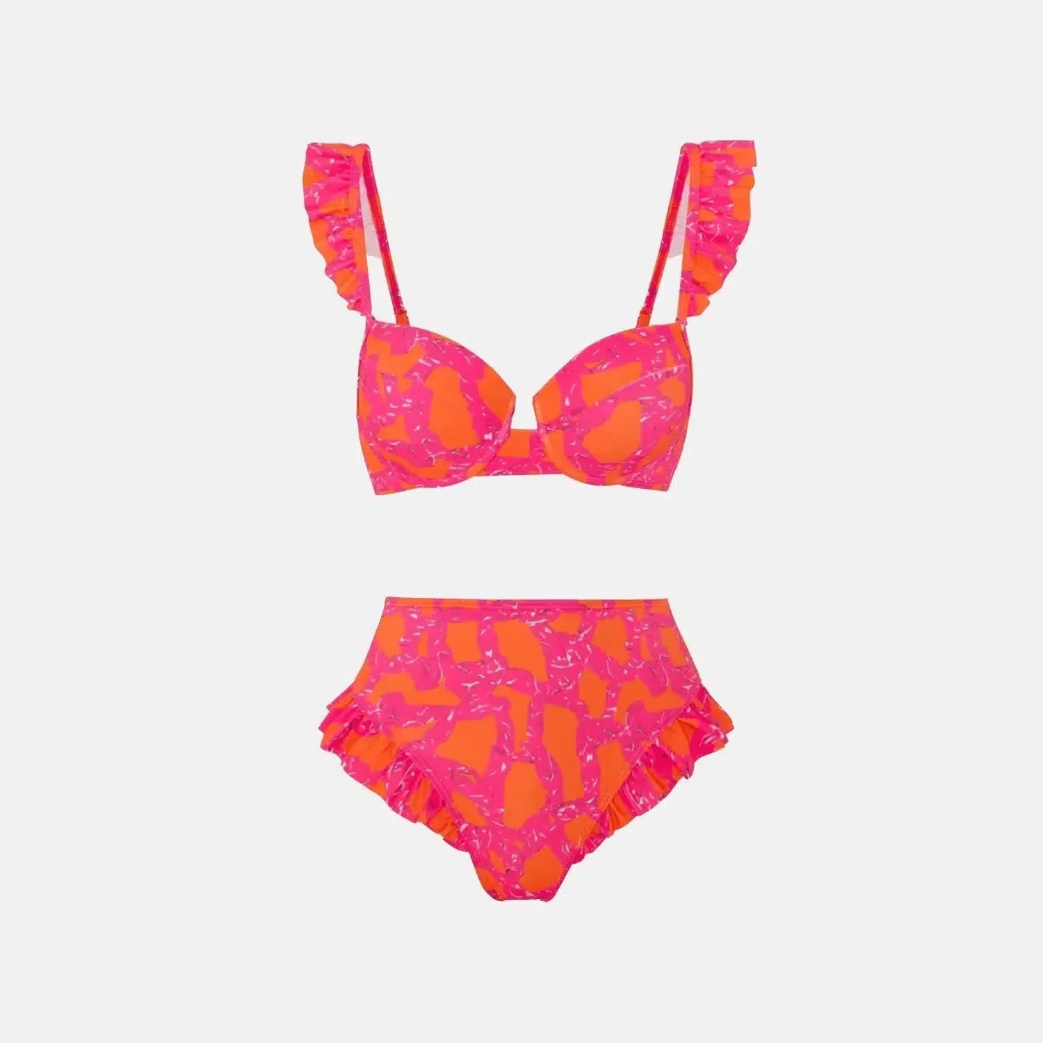 Aurivette Set – Pink – Ruffled bikini and slit skirt-15138008269184-Santi Vento Atelier