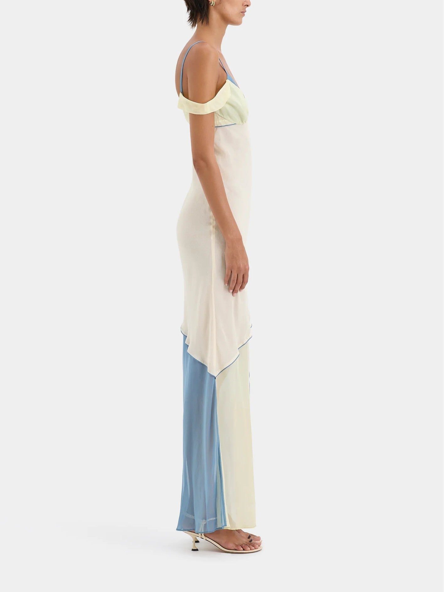 Azzurra – Asymmetrical neckline – Midi dress-15139770990976-Santi Vento Atelier