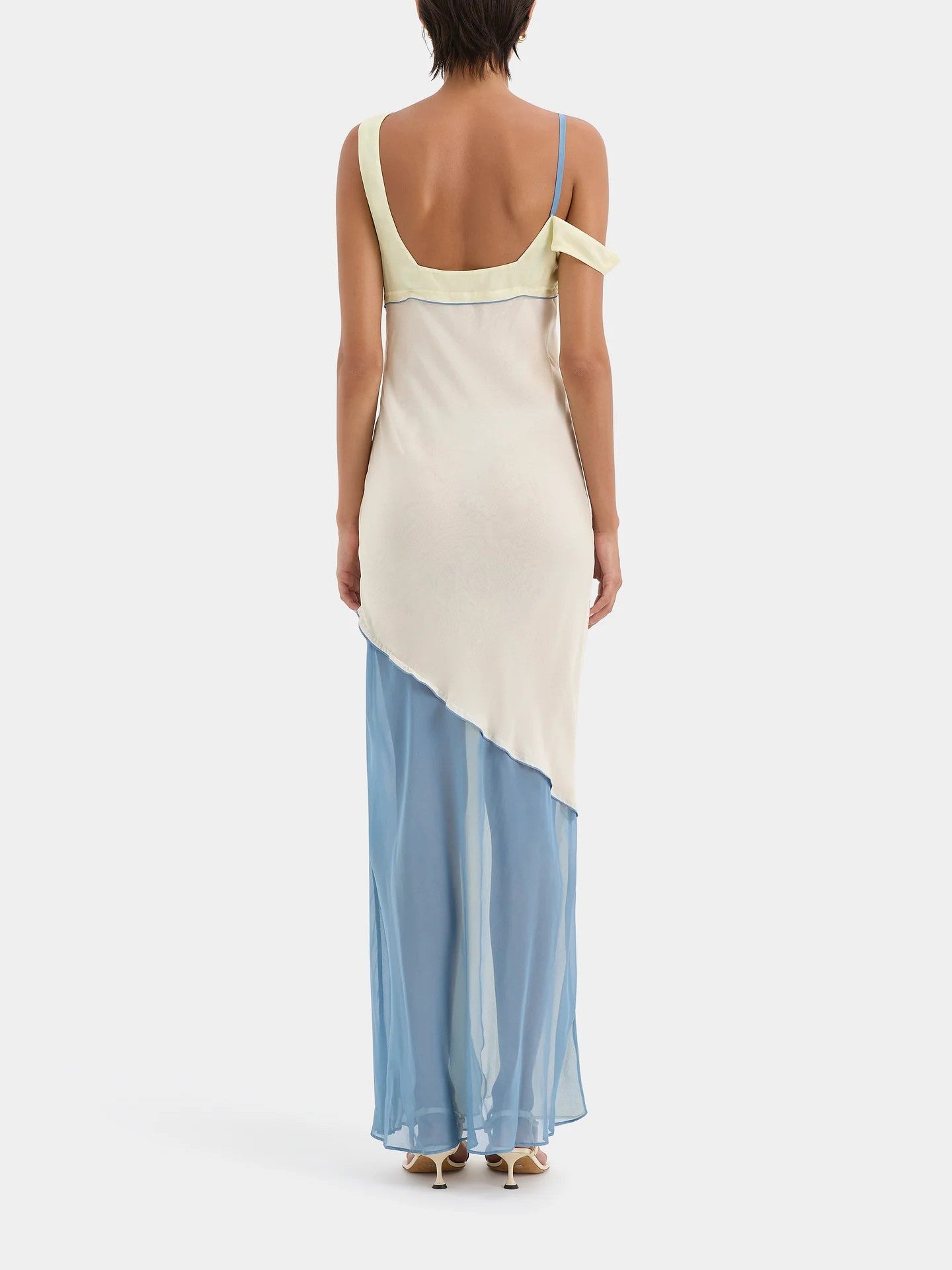 Azzurra – Asymmetrical neckline – Midi dress-15139770990976-Santi Vento Atelier