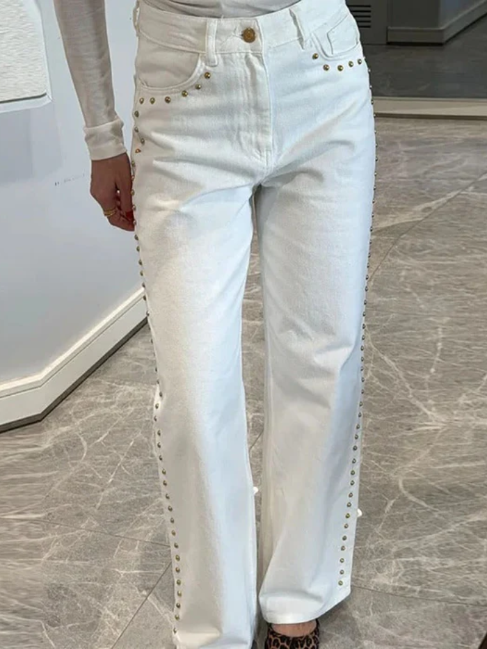 Beaudine – Pearl detail – Wide-leg jeans-15150236205440-Santi Vento Atelier