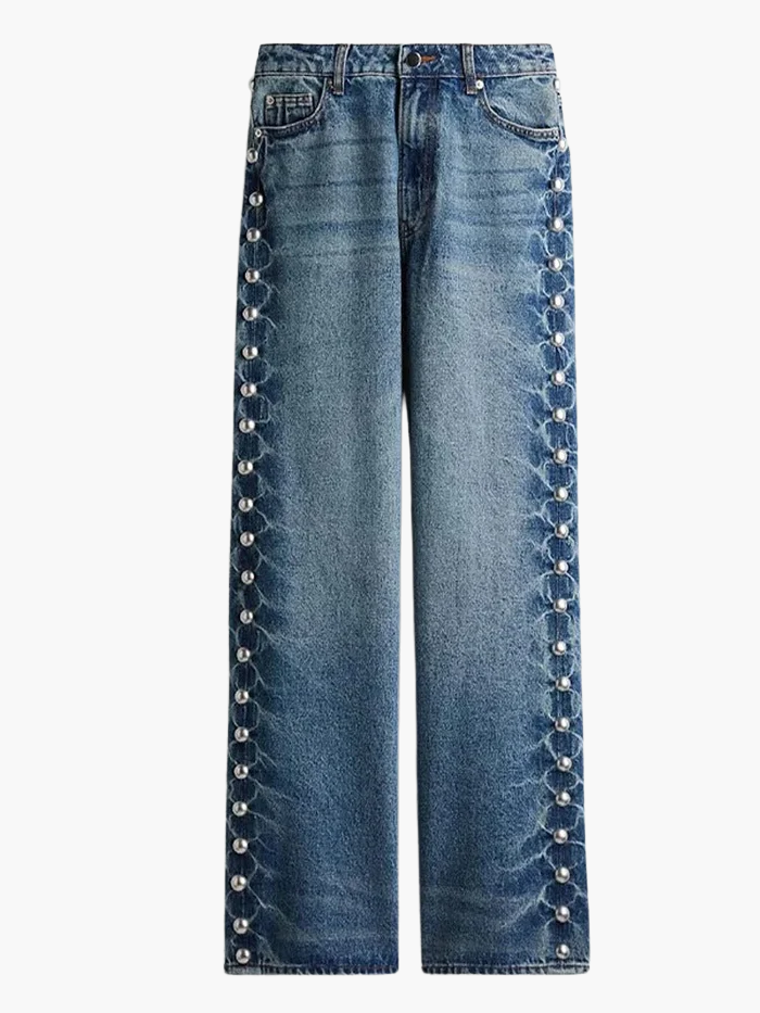 Beaudine – Pearl detail – Wide-leg jeans-15150236205440-Santi Vento Atelier