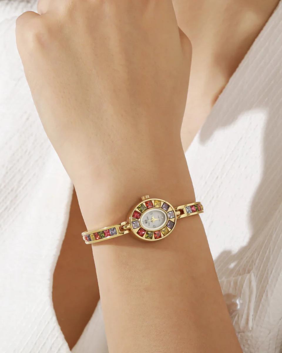 Bellevie – Multi-colored gemstone accents – Vintage watch-15137987461504-Santi Vento Atelier
