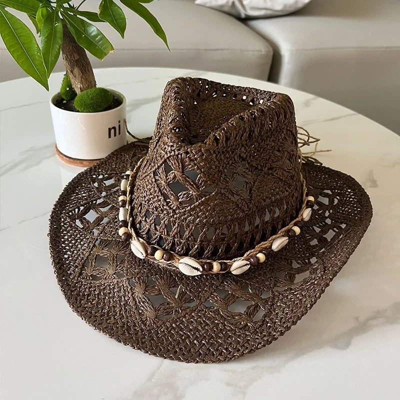 Calvera – Beaded crown – Straw cowboy hat-15143509328256-Santi Vento Atelier