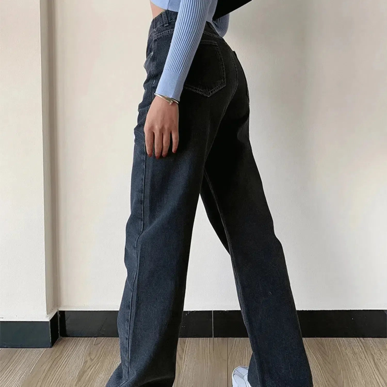 Casila – Asymmetrical closure – Straight-leg jeans-15140932944256-Santi Vento Atelier