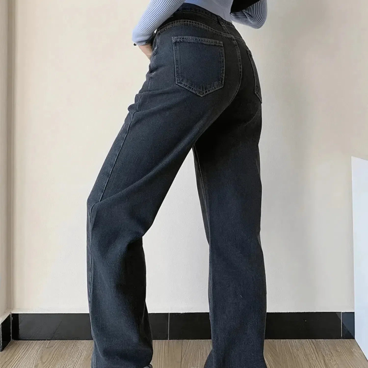 Casila – Asymmetrical closure – Straight-leg jeans-15140932944256-Santi Vento Atelier