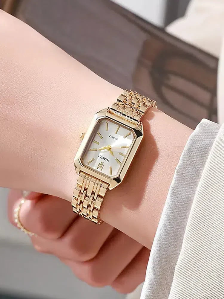 Cassiane – Slim band – Square gold wristwatch-15137987789184-Santi Vento Atelier