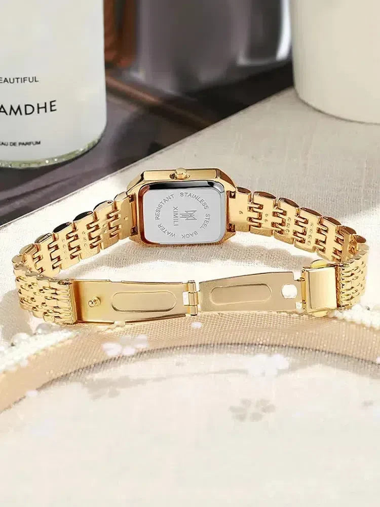 Cassiane – Slim band – Square gold wristwatch-15137987789184-Santi Vento Atelier