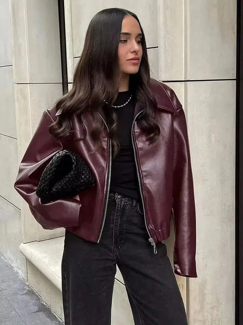 Caterina – Oversized fit – Leather jacket-15137995456896-Santi Vento Atelier