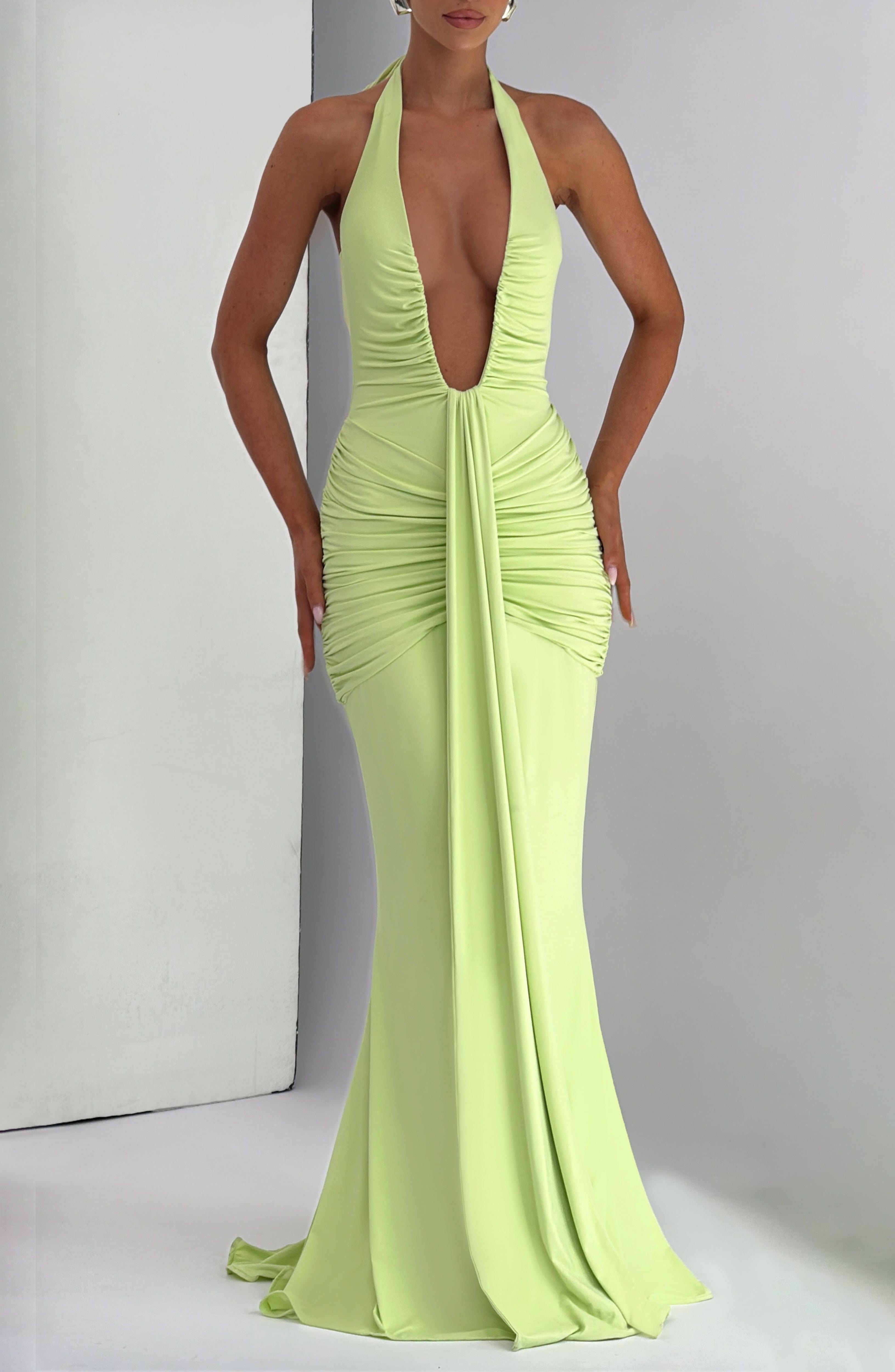 Ciara – Sculpted plunge design – Evening gown-15168503316864-Santi Vento Atelier