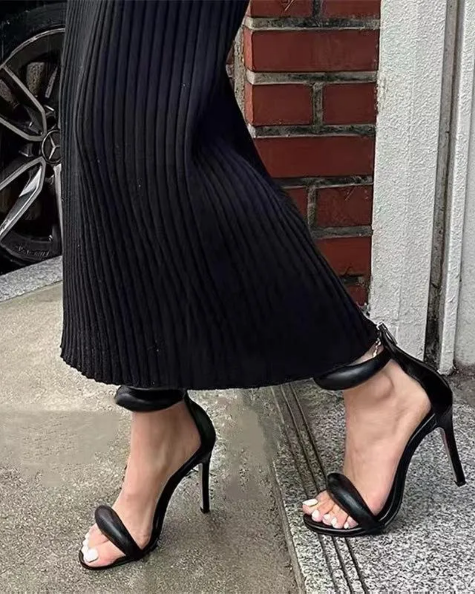Clémence – Stiletto design – Puffy ankle strap heels-15137993032064-Santi Vento Atelier