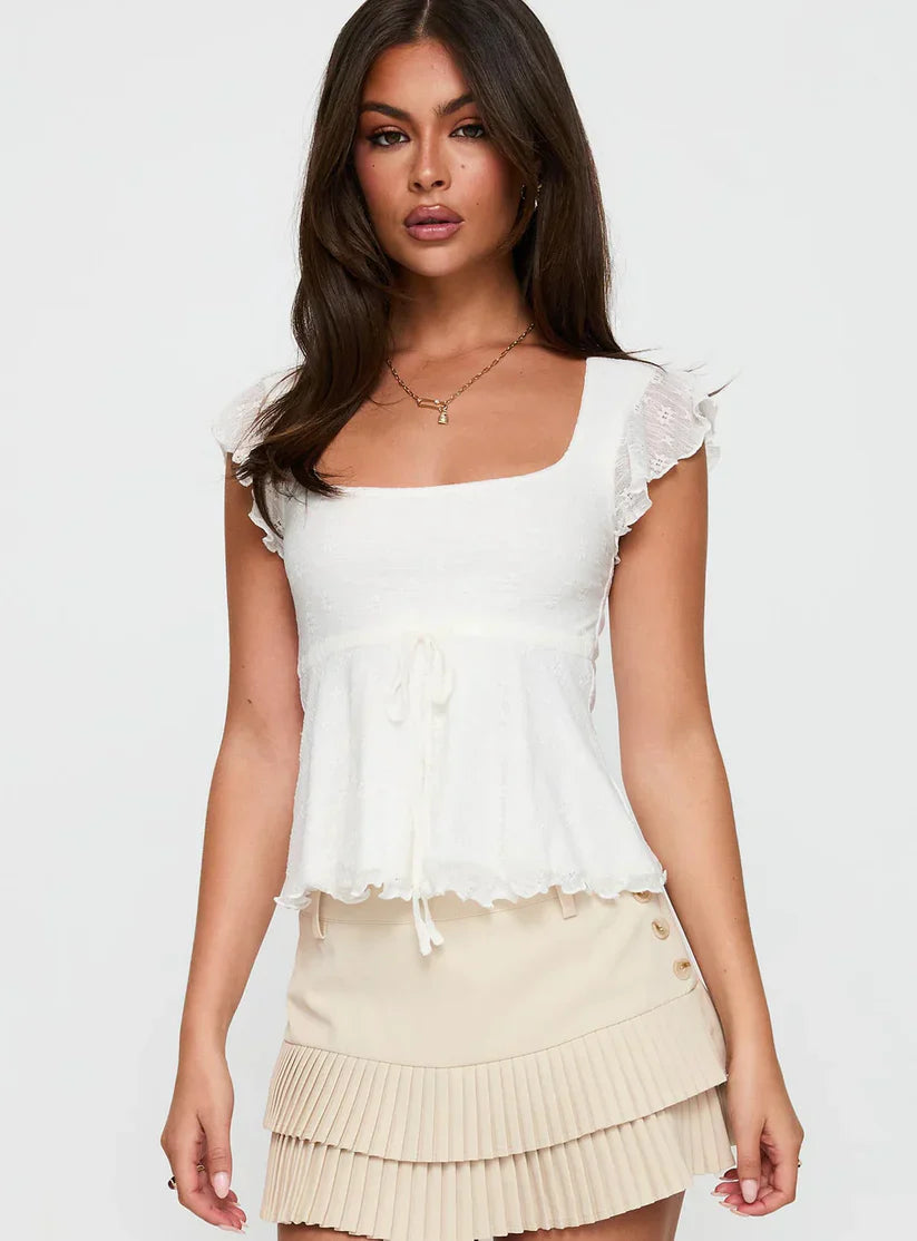 Lunelle – Ruffle sleeve – Peplum blouse-15157788082560-Santi Vento Atelier