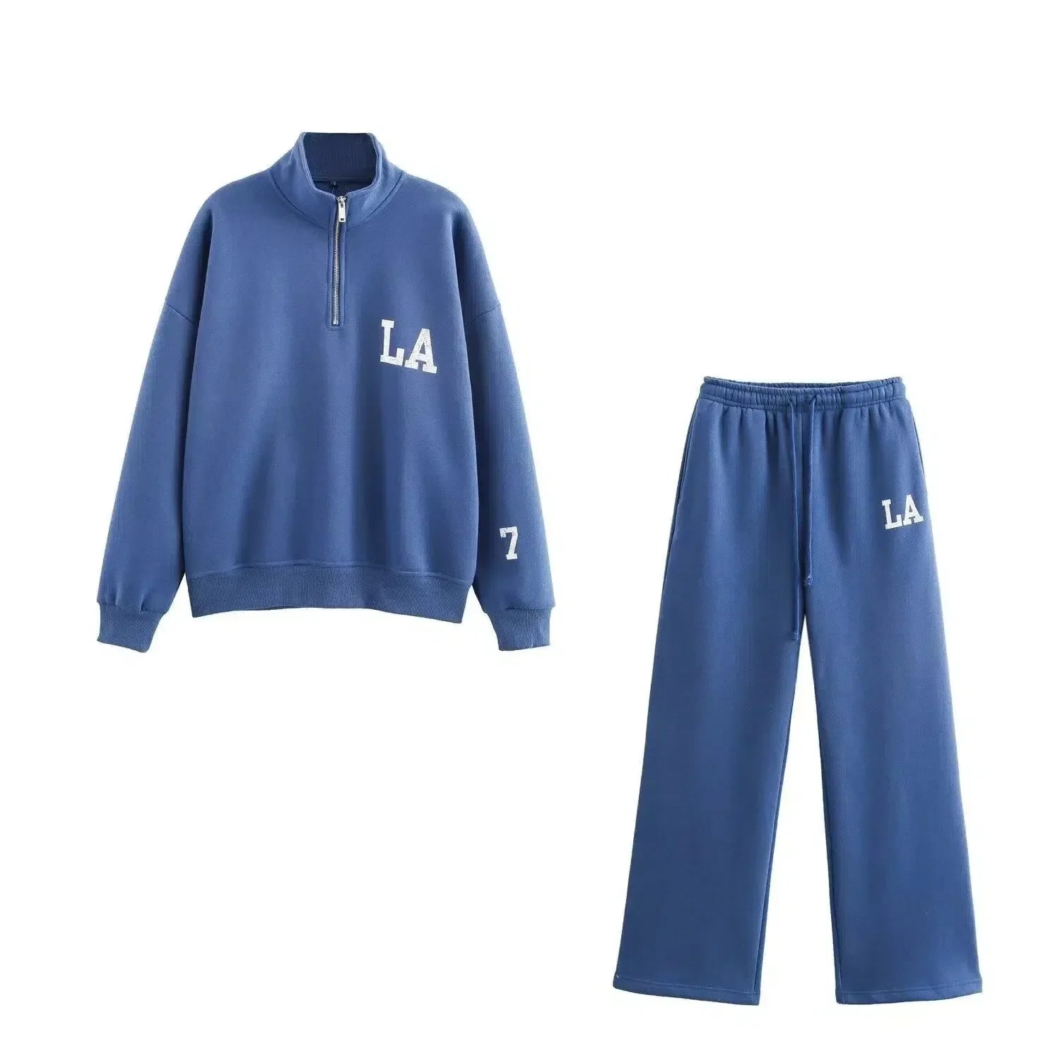 Damaris – Half-zip pullover & cuffed pants– LA lounge set-15141242143104-Santi Vento Atelier