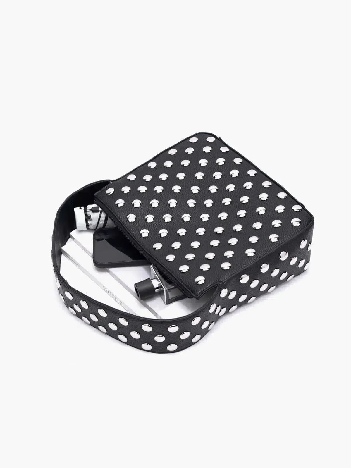 Delfina – Silver-tone studs – Handbag-15137974256000-Santi Vento Atelier