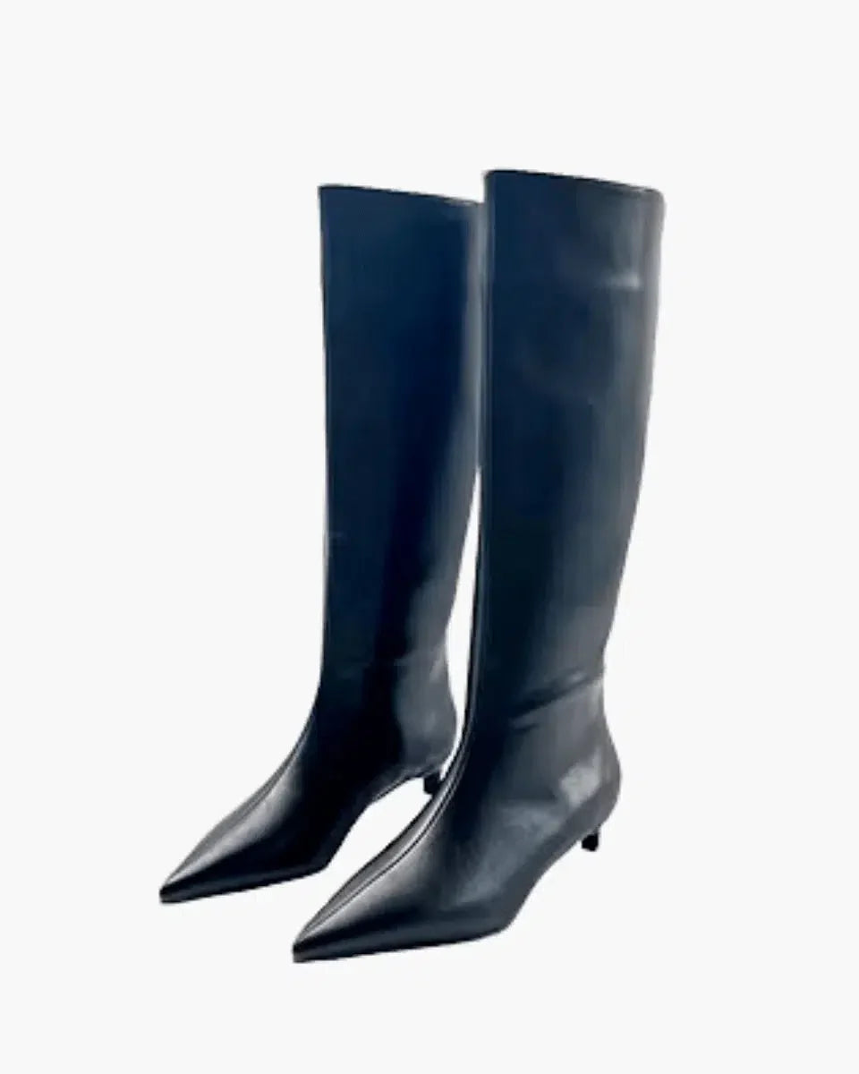 Donatella – Knee-high design – Faux leather heeled boots-15137991164288-Santi Vento Atelier