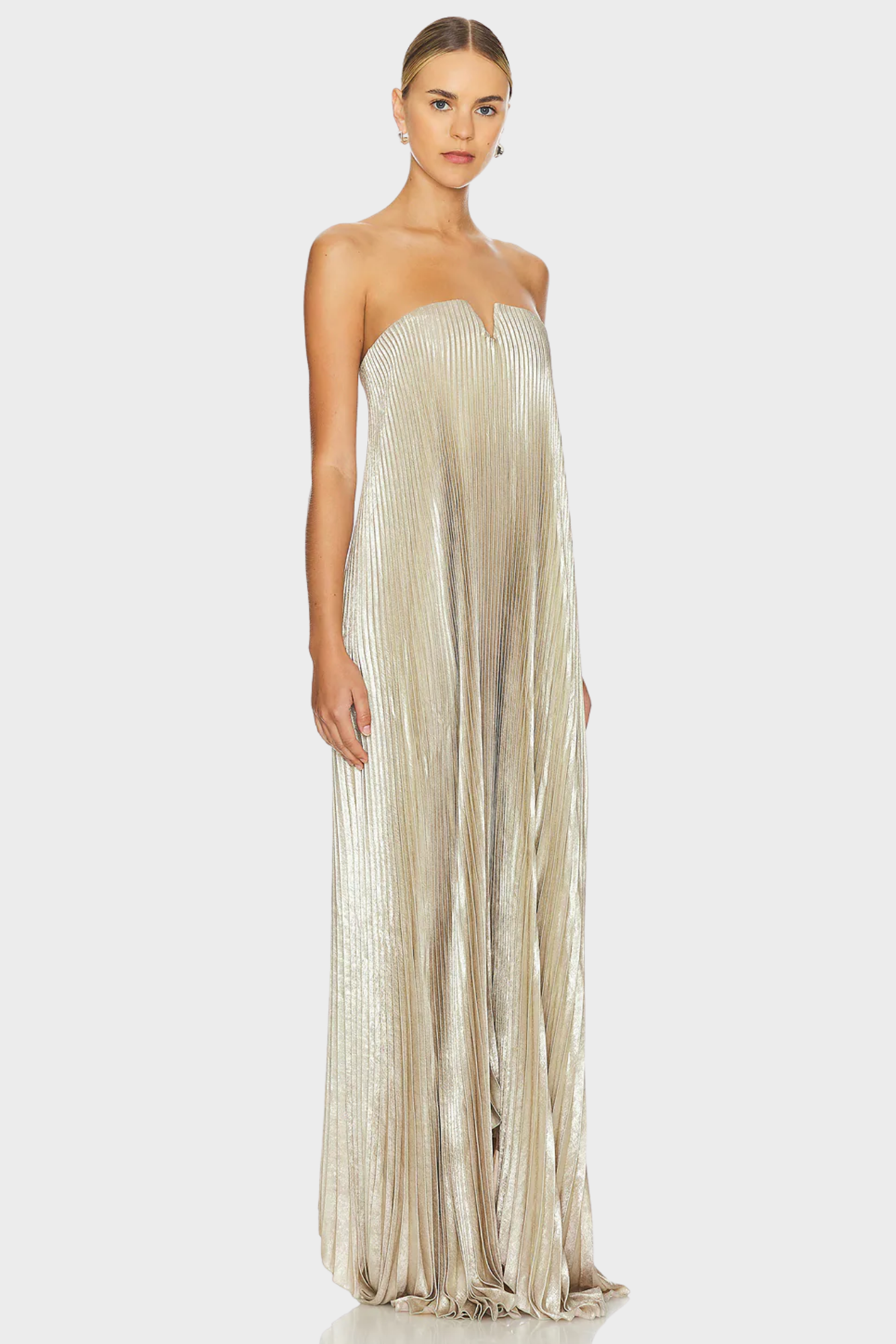 Élodienne – Metallic pleated – Strapless gown-15156712866176-Santi Vento Atelier