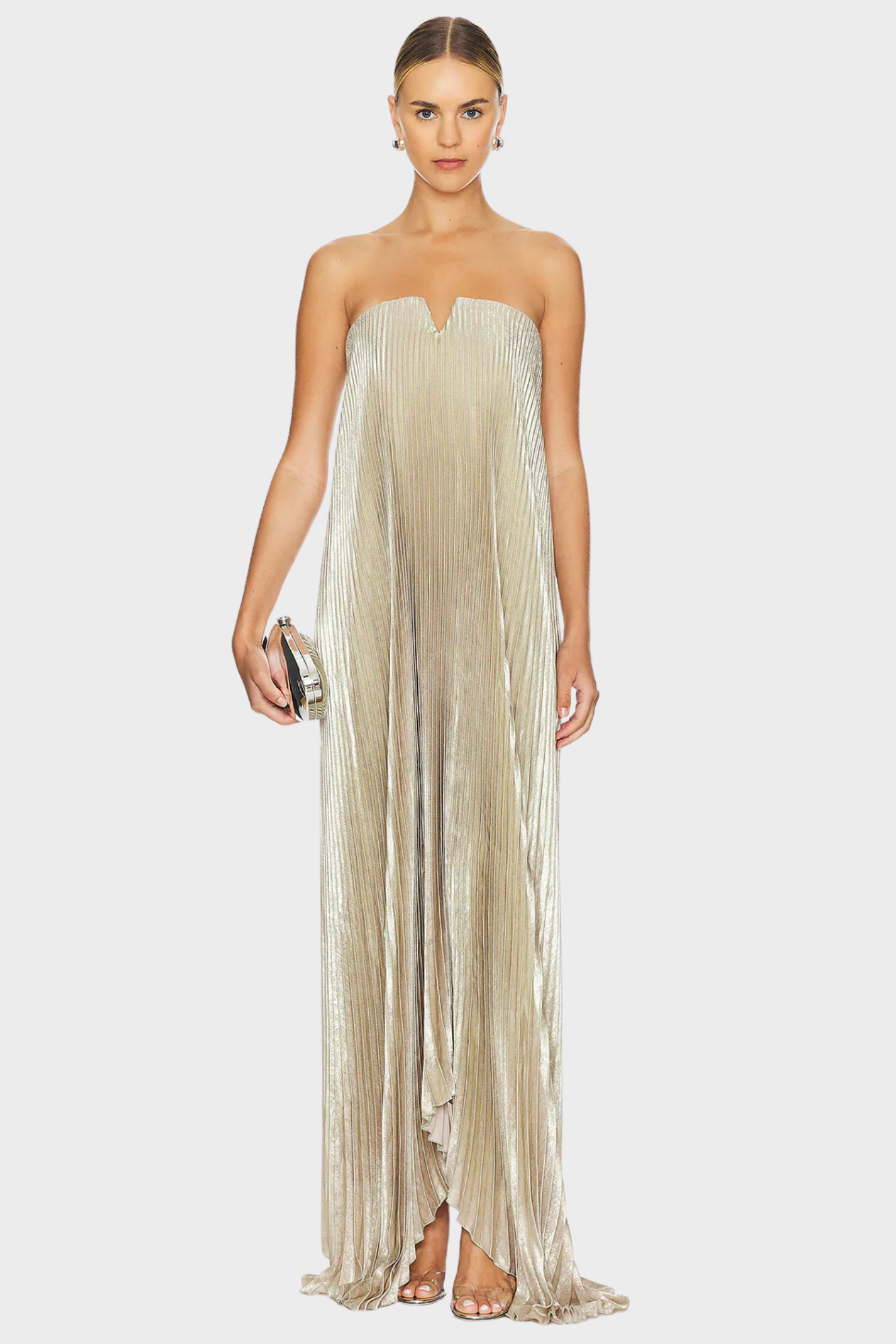 Élodienne – Metallic pleated – Strapless gown-15156712866176-Santi Vento Atelier