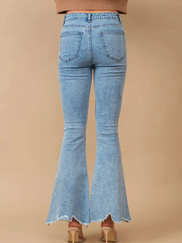 Emanuela – Rhinestone embellished – Boot cut flared jeans-15140934091136-Santi Vento Atelier