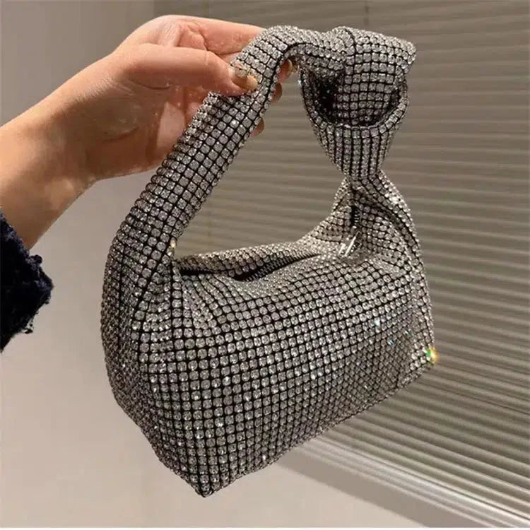 Estelle – Handmade crystal details – Rhinestone mini bag-15137974190464-Santi Vento Atelier