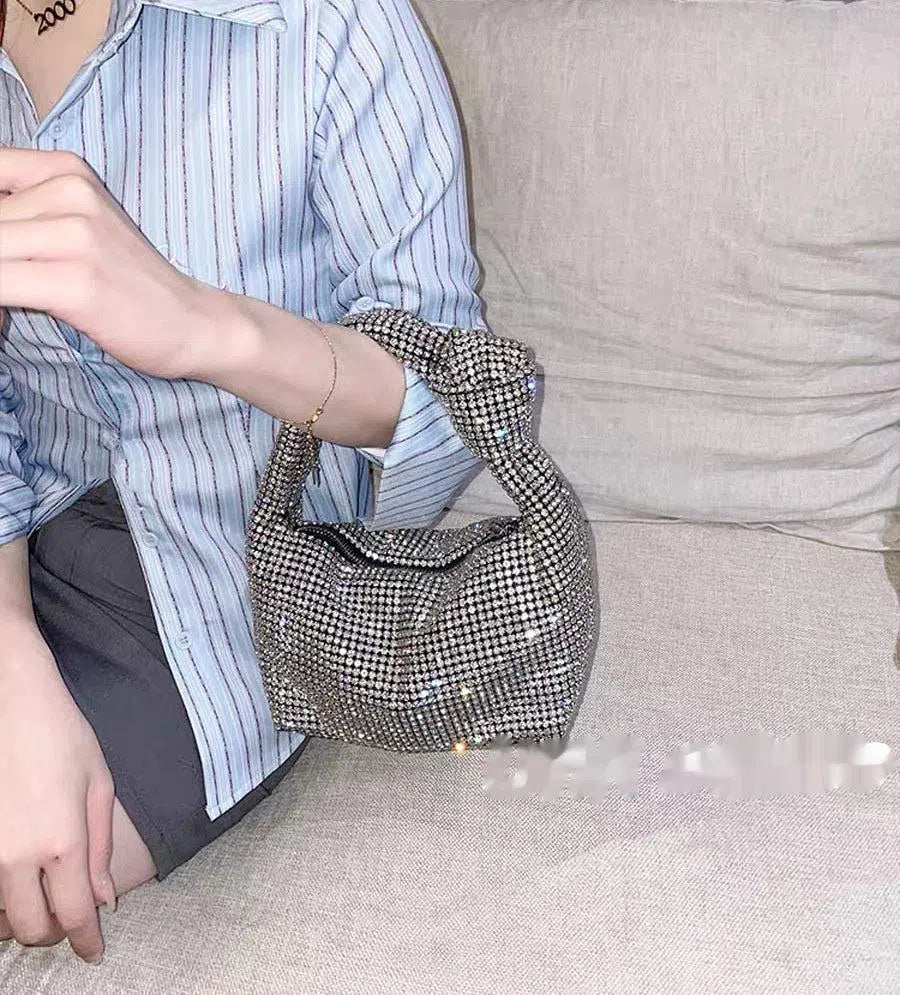 Estelle – Handmade crystal details – Rhinestone mini bag-15137974190464-Santi Vento Atelier