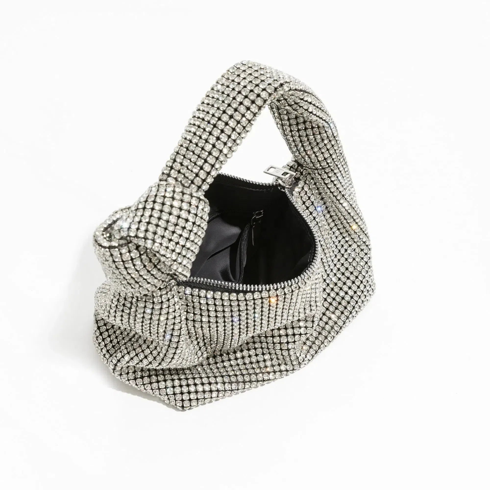 Estelle – Handmade crystal details – Rhinestone mini bag-15137974190464-Santi Vento Atelier