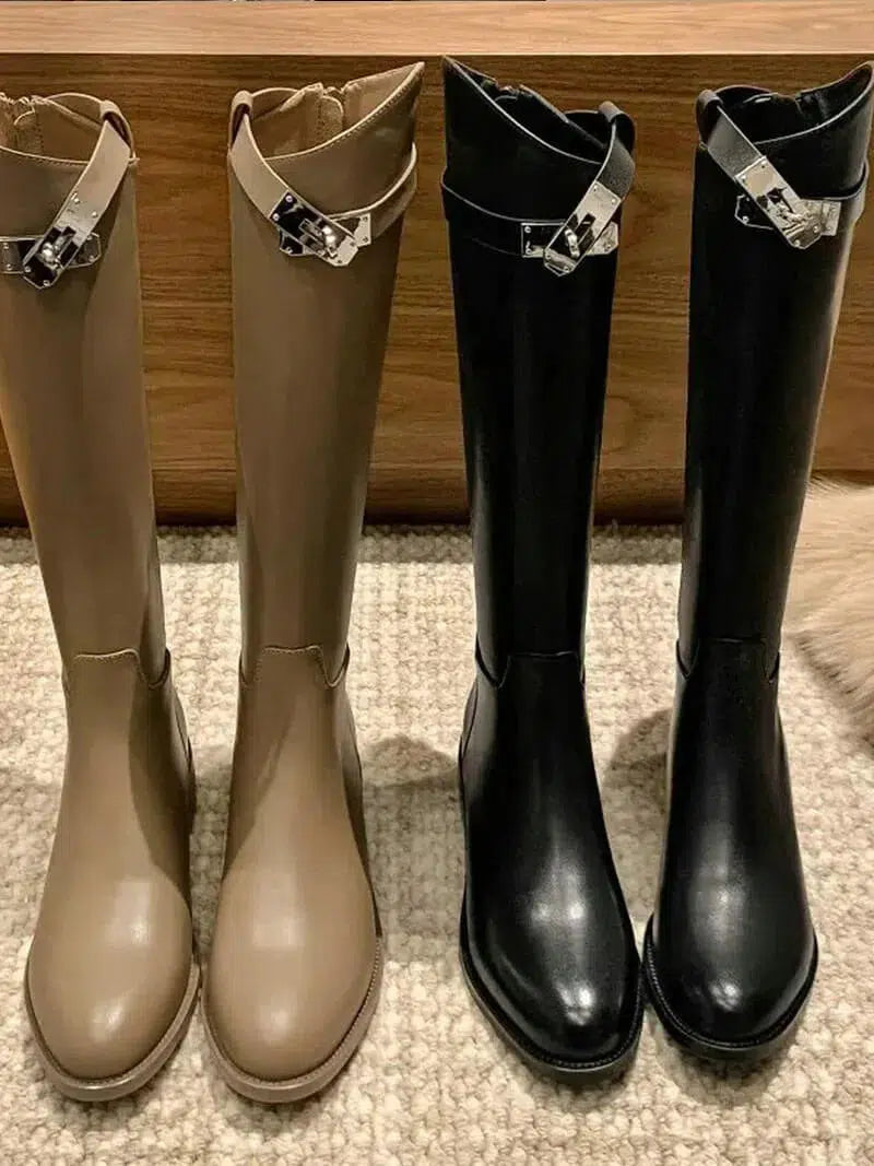 Fabiana – Silver-tone buckle – Vegan leather boots-15137991295360-Santi Vento Atelier
