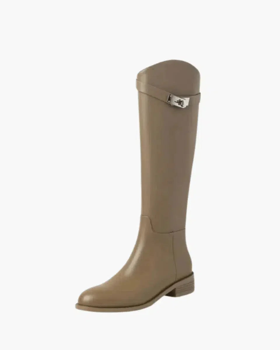Fabiana – Silver-tone buckle – Vegan leather boots-15137991295360-Santi Vento Atelier