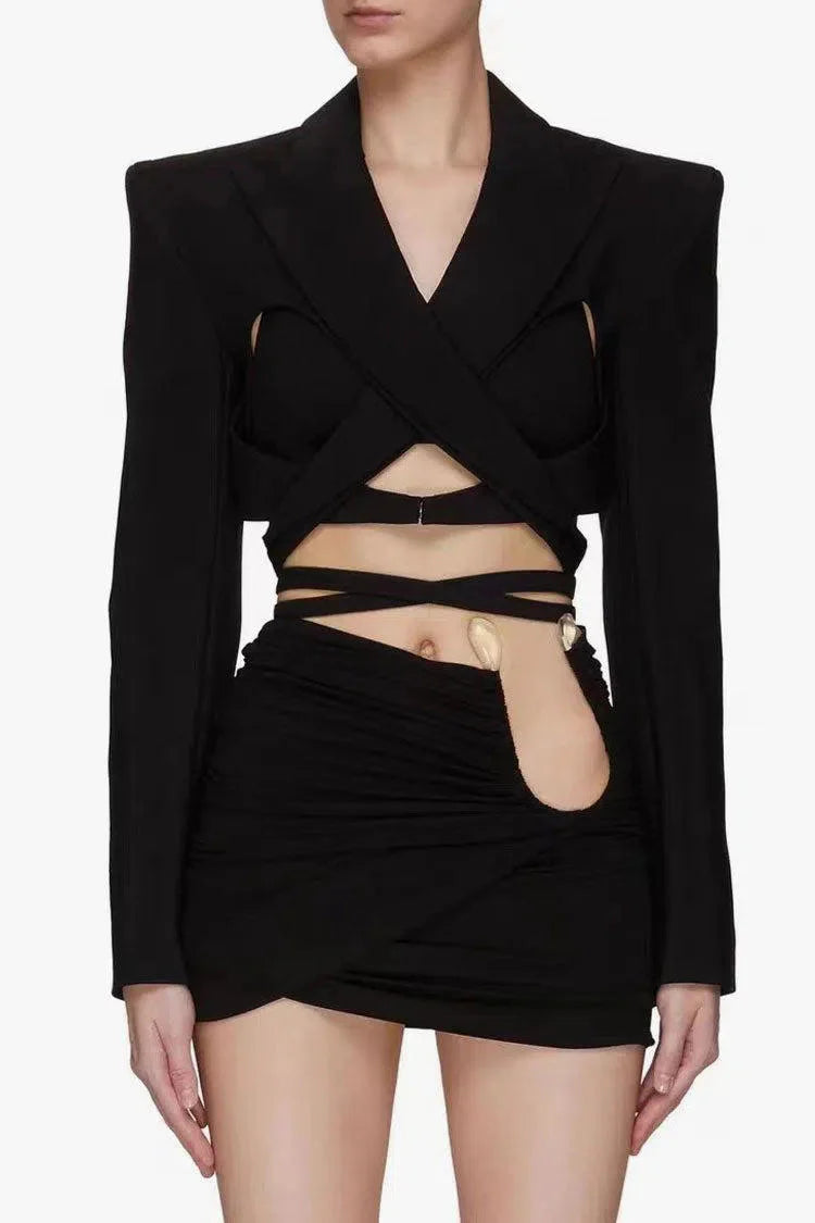 Fausto – Strong-shoulder design – Cutout blazer-15137996013952-Santi Vento Atelier