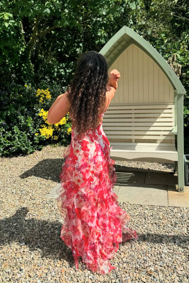 Fiorella – Floral print – Ruffled maxi dress-15139767157120-Santi Vento Atelier
