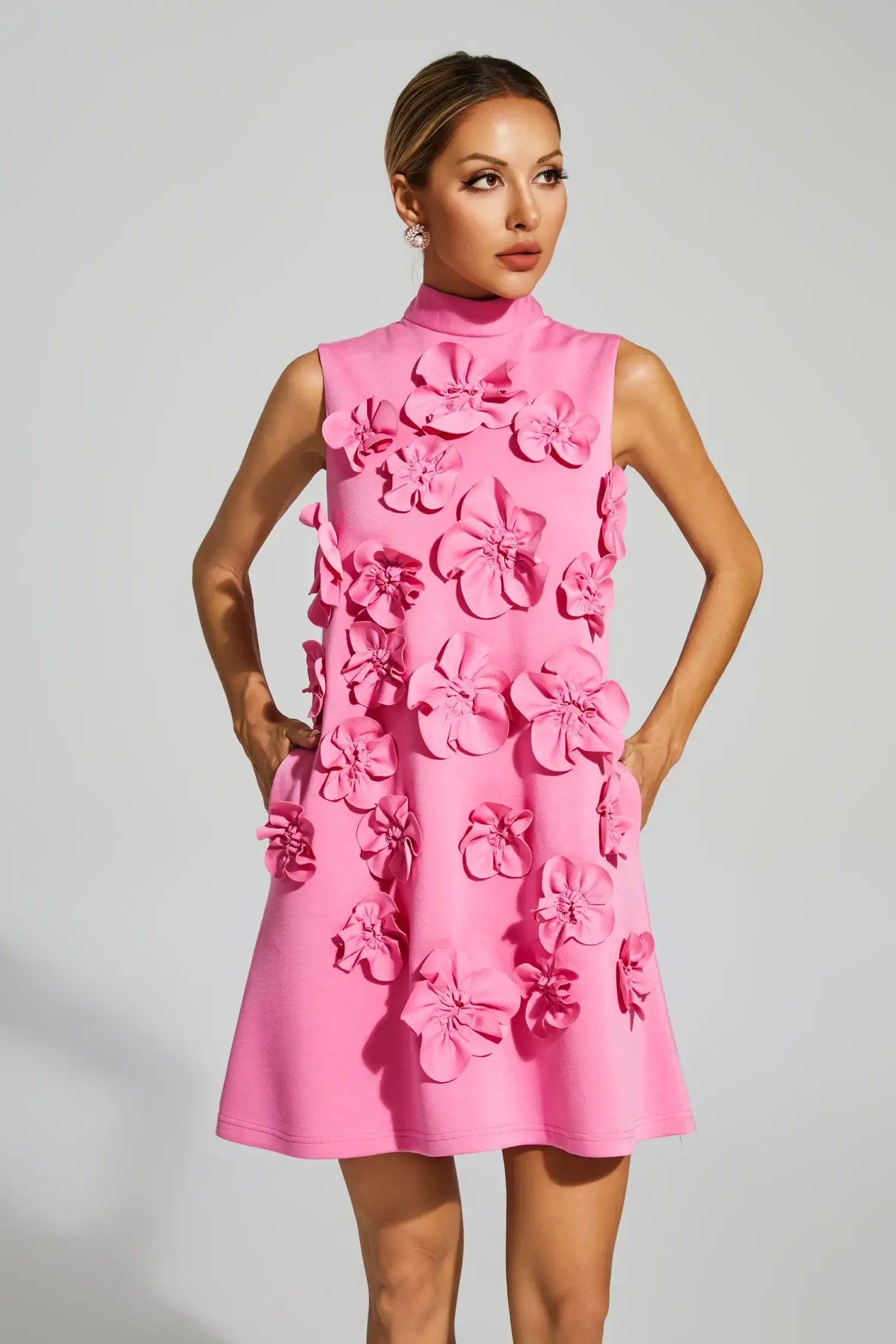 Fiorélline – Sculpted florals – Sleeveless mini dress-15155707937152-Santi Vento Atelier