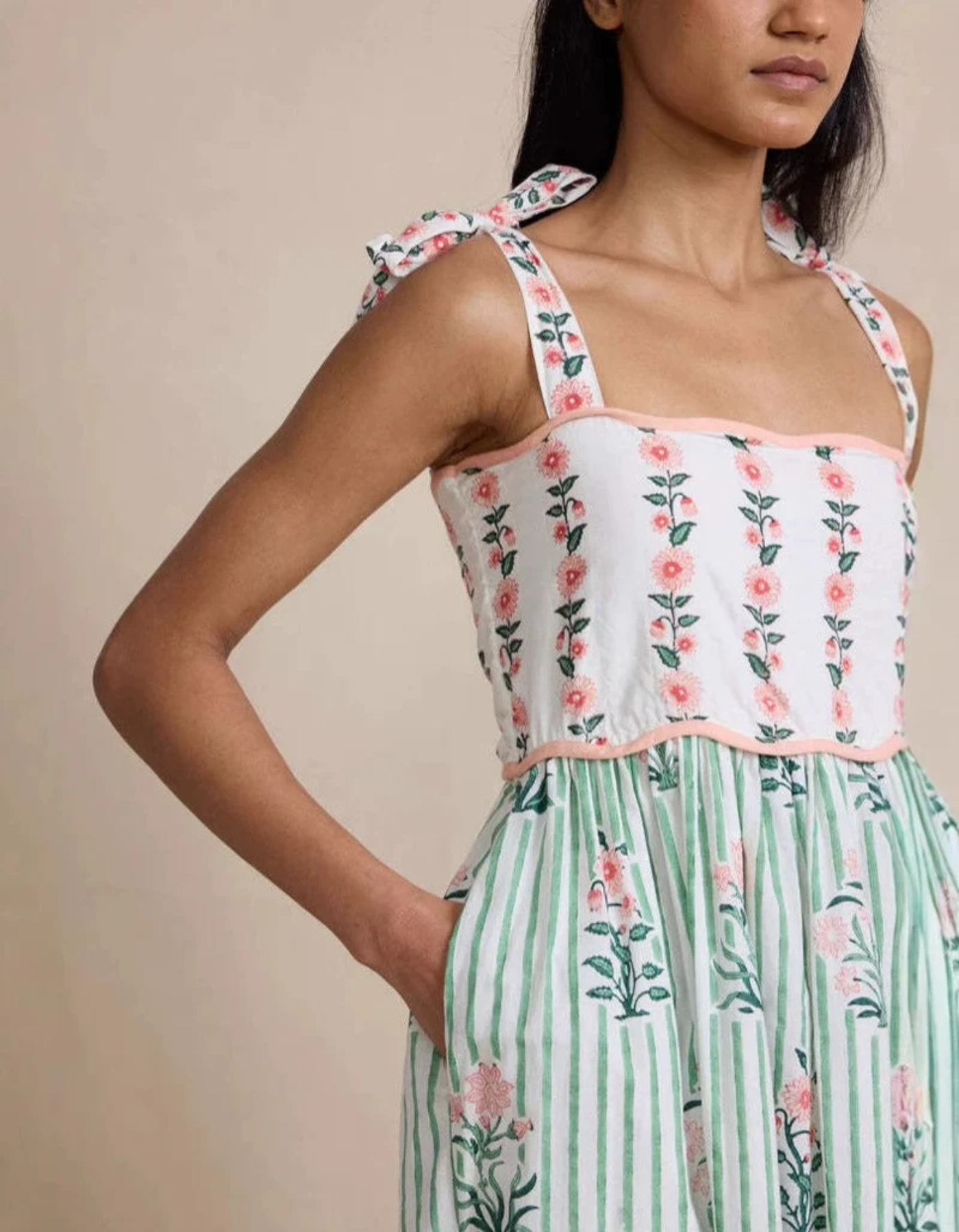 Floréelle – Hand-block print charm – Maxi dress-15169141080448-Santi Vento Atelier