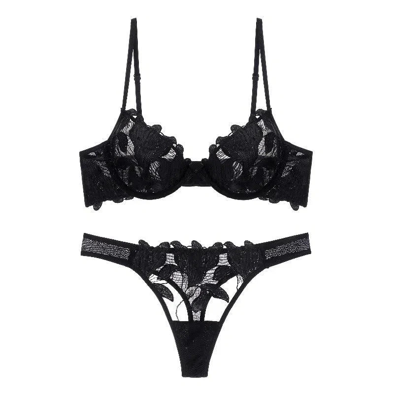 Florisse – Mesh flower embroidered – Lingerie set-15138005025152-Santi Vento Atelier
