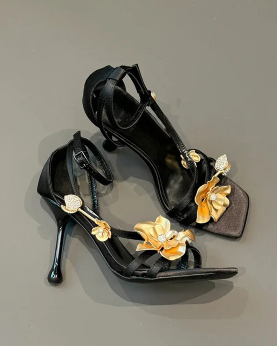 Gabby – T-strap design – Orchid-embellished stiletto heels-15137993228672-Santi Vento Atelier