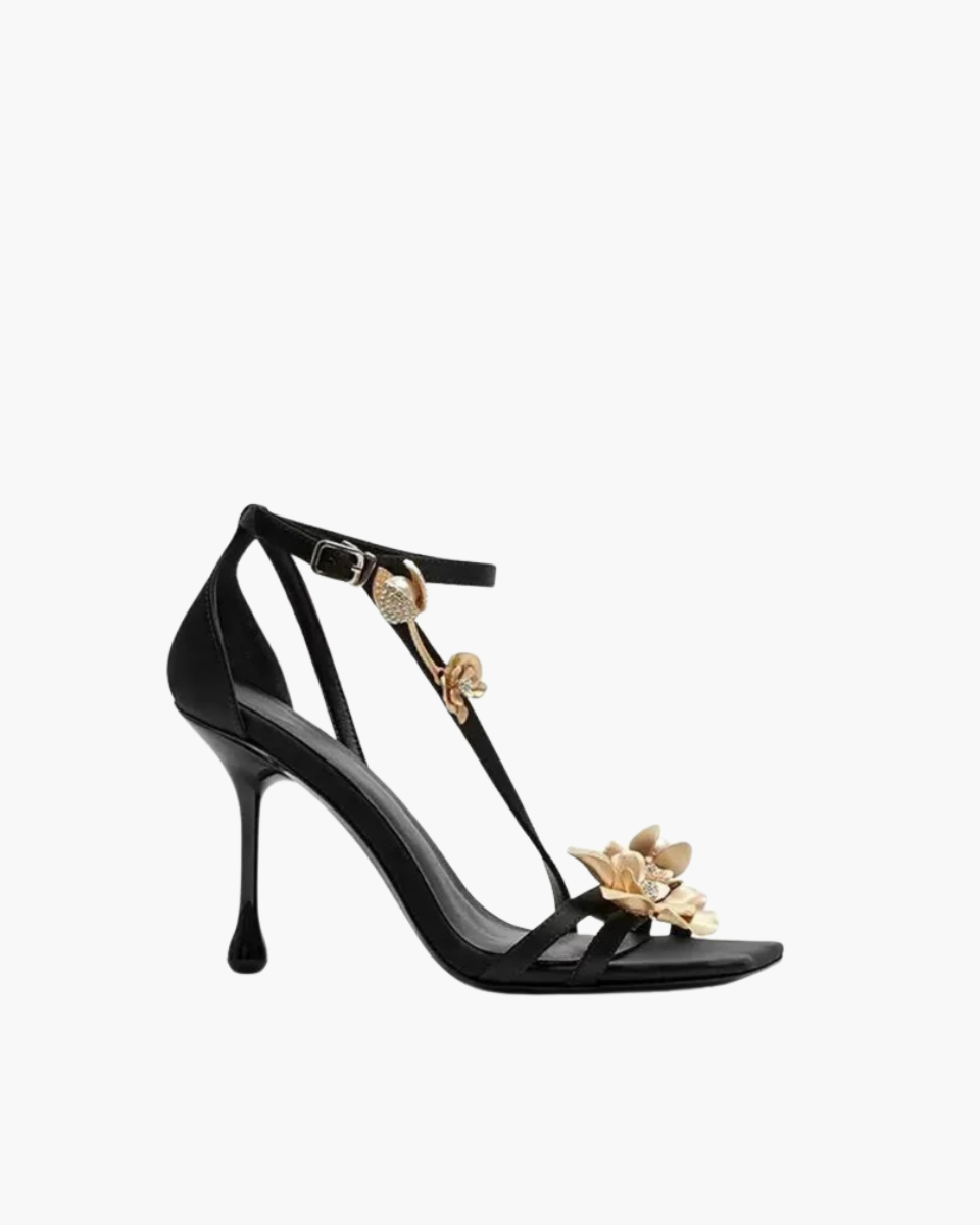 Gabby – T-strap design – Orchid-embellished stiletto heels-15137993228672-Santi Vento Atelier